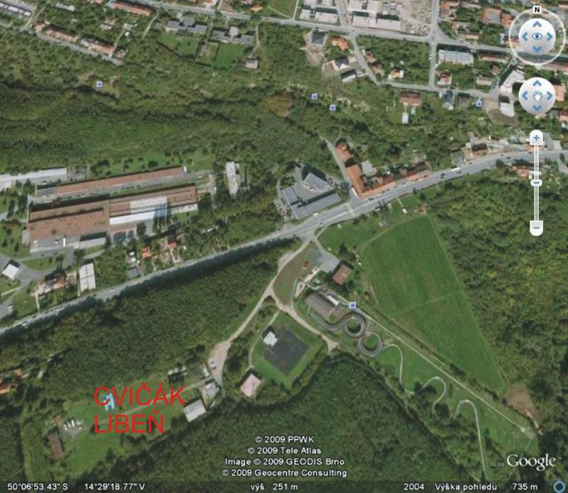 ZKO Libeň, vedle bobové dráhy-letecký pohled